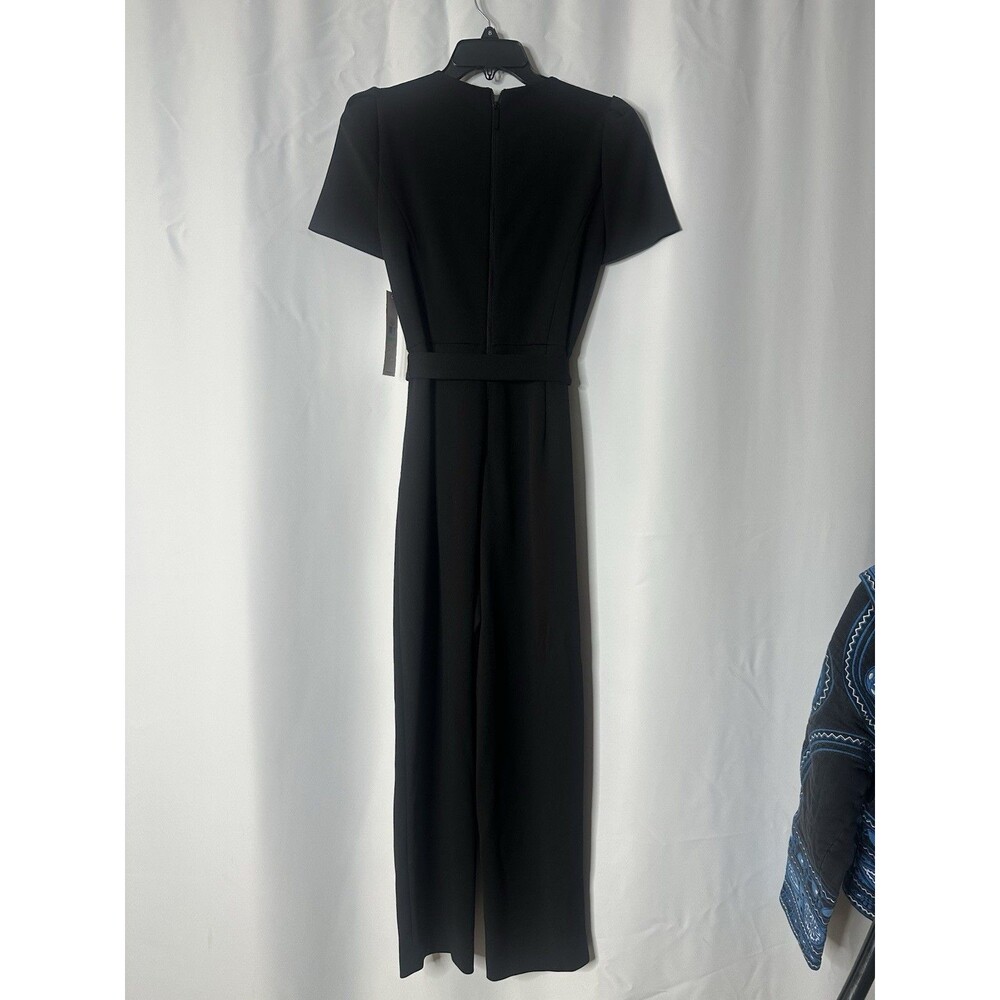 CALVIN KLEIN TULIP SLEEVE CROPPED JUMPSUIT, BLACK , SIZE 8 NWT